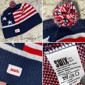 SWIX $40 USA Patriotic POM HAT NWOT